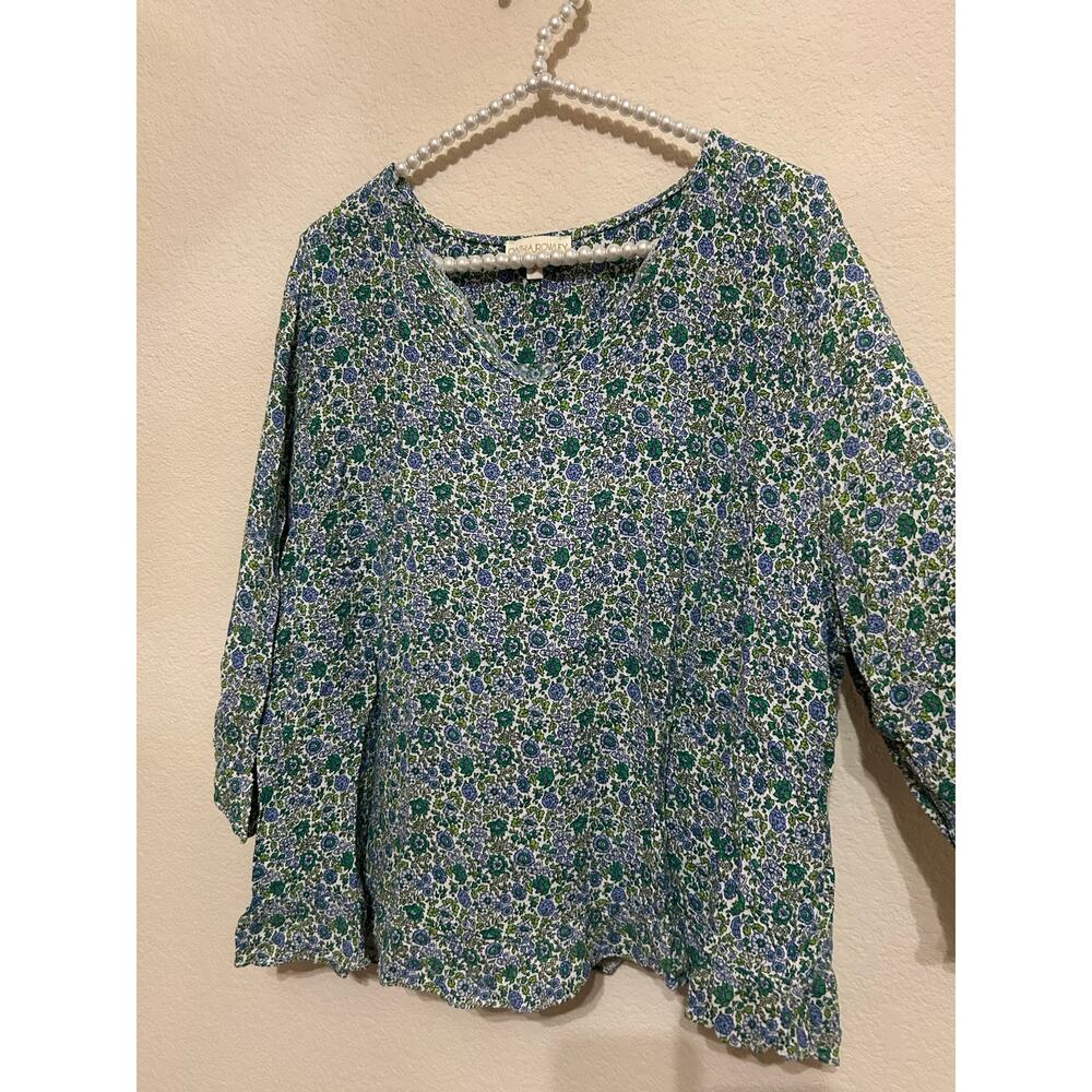 Cynthia Rowley Size 3X Top Long Sleeve Floral Stretchy Spring Easter Shirt - Picture 4 of 8